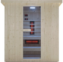 Holzsauna mit Infrarotstrahlern und Digitalanzeige