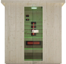 Infrarotsauna mit Glastür und Holzverkleidung