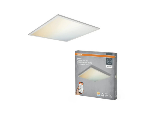 Osram Smart Plus Planon Deckenleuchte 60x60 und Produktverpackung