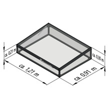 Abbildung eines Frühbeetrahmens mit Maßangaben