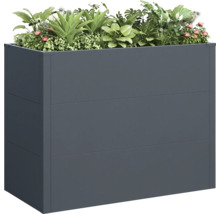 Grauer Pflanzkasten mit Pflanzen