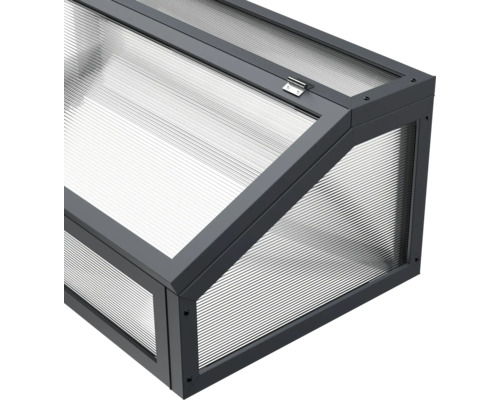 Frühbeetkasten mit transparenten Wänden und Deckel