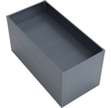 Rechteckiger, grauer Pflanzkasten