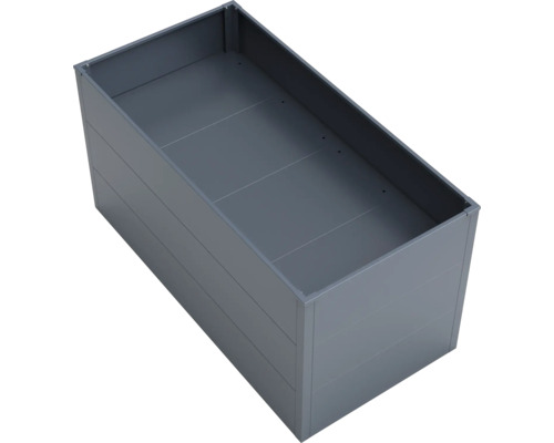 Rechteckiger, grauer Pflanzkasten