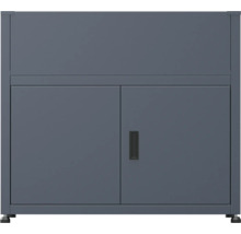 Grauer Metall-Werkstattschrank mit zwei Türen