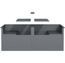 Hochbeet aus Metall mit Regalböden und Aufbau