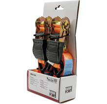 Spanngurte 500x2,5 cm im Set mit Ratsche und Haken aus Polyester in Verpackung