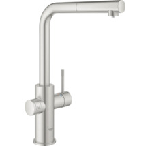 Küchenarmatur mit hohem Auslauf und herausziehbarer Spülbrause