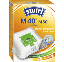 Swirl M40 Staubsaugerbeutel für Miele Staubsauger, 4 Stück plus 1 Filter