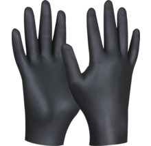 Zwei schwarze Einweg-Handschuhe