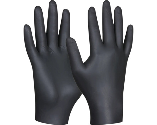 Zwei schwarze Einweg-Handschuhe