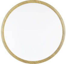 Runde LED-Deckenleuchte mit Holzrahmen