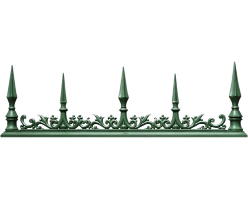 Dekorative Zaunspitze mit floralen Verzierungen aus Metall