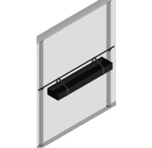 Schwarzer Behälter mit Aufhängung an einer Wand