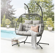 Hängesessel mit Stahlgestell und Polsterauflage für den Außenbereich