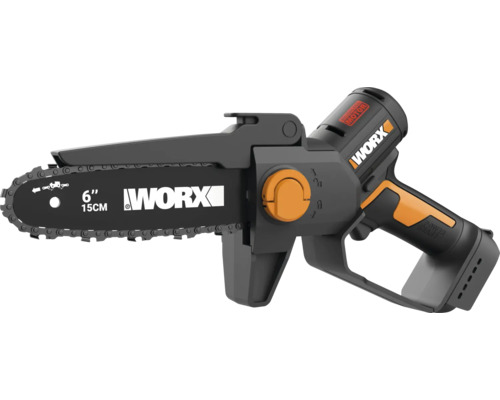 Akkubetriebene Mini Kettensäge mit einer Schnittlänge von 15 cm von Worx