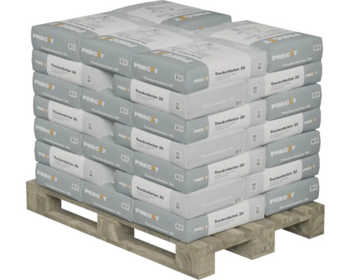 Palette mit Säcken Trockenbeton