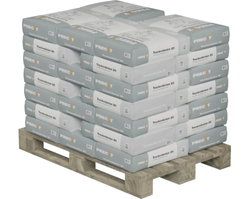 Palette mit Säcken Trockenbeton 20 Kilogramm