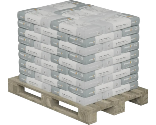 Palette mit Säcken mit Fertigmischbeton