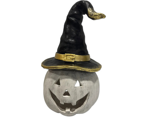 Dekorative Kürbisfigur mit Hexenhut für Halloween