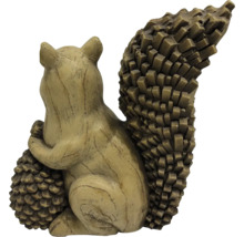 Dekorative Eichhörnchenfigur mit Tannenzapfen für den Garten