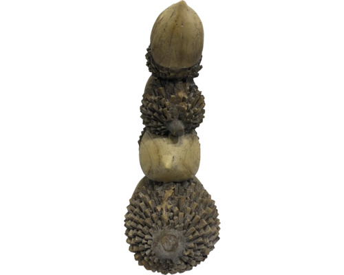 Dekorative Holzfigur mit gestapelten Kugelformen