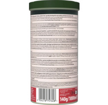 Rückseite der Tetra Pond Koi Sticks Verpackung mit Inhaltsstoffen, Fütterungshinweisen, Barcode, Recyclingsymbol und Tetra Logo.