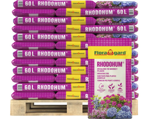Palette mit mehreren Säcken Flora Gard Rhodohum Moorbeeterde, 60 Liter