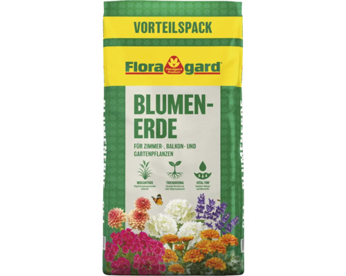 Floragard Blumenerde im Vorteilspack für Zimmer-, Balkon- und Gartenpflanzen