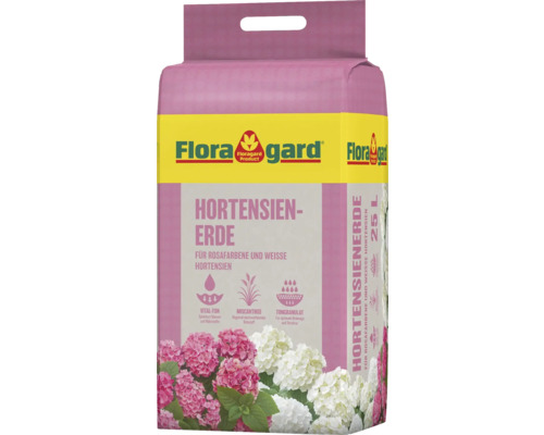 Floragard Hortensienerde, 25 Liter Sack für rosafarbene und weiße Hortensien