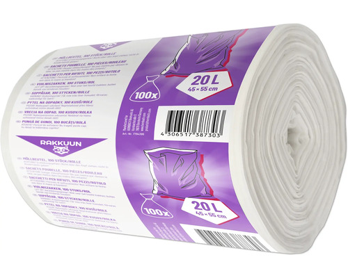 Rolle Müllbeutel mit 100 Stück, 20 Liter Fassungsvermögen