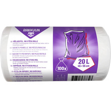 Müllbeutel Rolle mit 100 Stück, 20 Liter Fassungsvermögen und den Maßen 45 x 55 cm