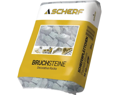 Sack mit Schieferplättchen, pastellgrün, 30 bis 60 Millimeter