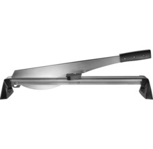 Laminat- und Vinylschneider aus Metall mit langem Hebelgriff und schwarzem Kunststoffgriff.