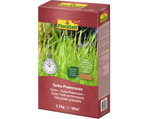 Floraself Turbo-Powerrasen 1,2 kg für 50 Quadratmeter