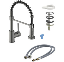 Küchenarmatur mit Spiralfeder und Montagezubehör