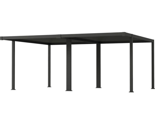 Doppelcarport aus Metall mit Flachdach