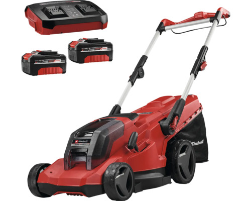Einhell Akku Rasenmäher mit zwei Akkus und Ladegerät