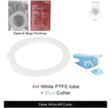 Vier Meter PTFE Schlauch, Cutter, Ziplock Verpackung