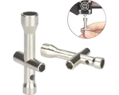 Zwei Kreuzschlüssel aus Metall für 3D-Drucker