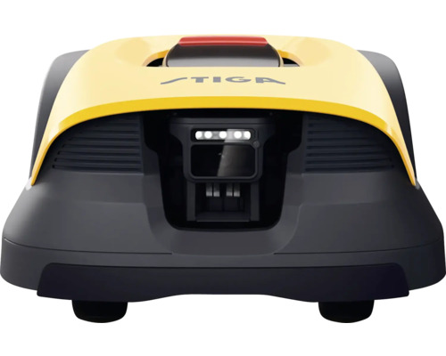 Stiga Logo auf einem Rasenmähroboter