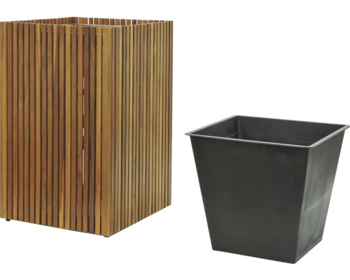 Holz-Pflanzkasten mit Kunststoffeinsatz