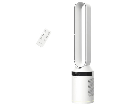 Weißer Turmventilator mit Fernbedienung