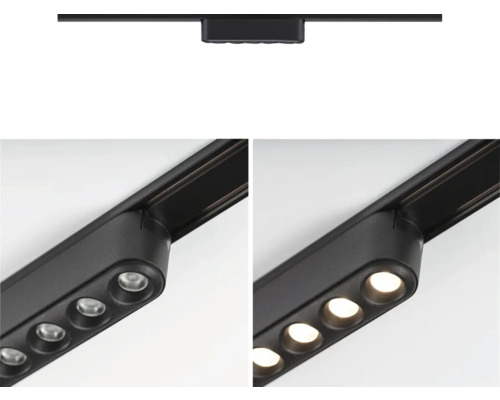 Schwarzes Schienensystem mit LED Strahlern