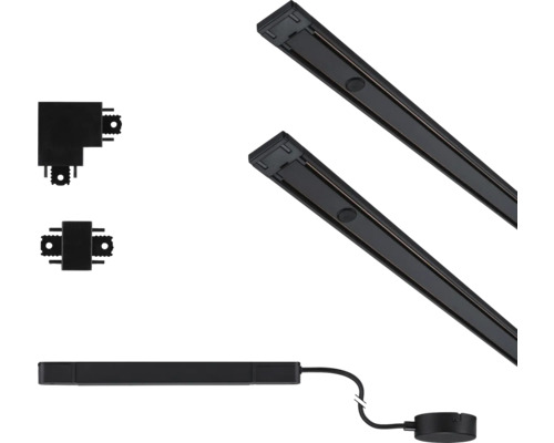 Basissystem Veya Starter Set Paulmann Veya Schienensystem schwarz Stromschienen-Set mit Verbindungsstücken für Beleuchtungssysteme