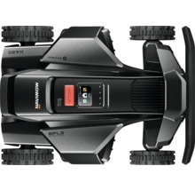 Aufsicht auf einen Mähroboter mit digitalem Display