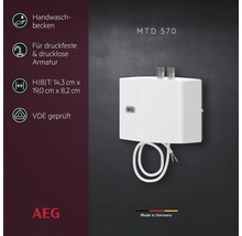 AEG Kleindurchlauferhitzer MTD 570 für Handwaschbecken, geeignet für druckfeste und drucklose Armatur, VDE geprüft