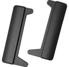 Zwei schwarze Möbelgriffe