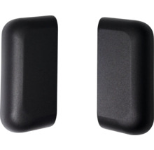 Zwei schwarze Fenstergriffkappen