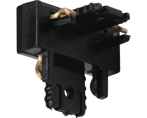 Schwarzer Stromschienenverbinder mit Metallkontakten
